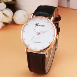 Высококачественные Женские часы роскошные женские часы Новый Ретро дизайн кожаный ремешок аналог, кварцевый сплав наручные часы, горячая