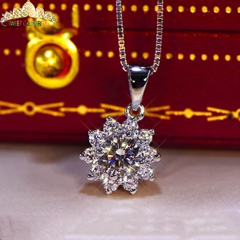 

Jewelry 18K gold moissanite Diamond Necklace Wedding gifts MO-01-4