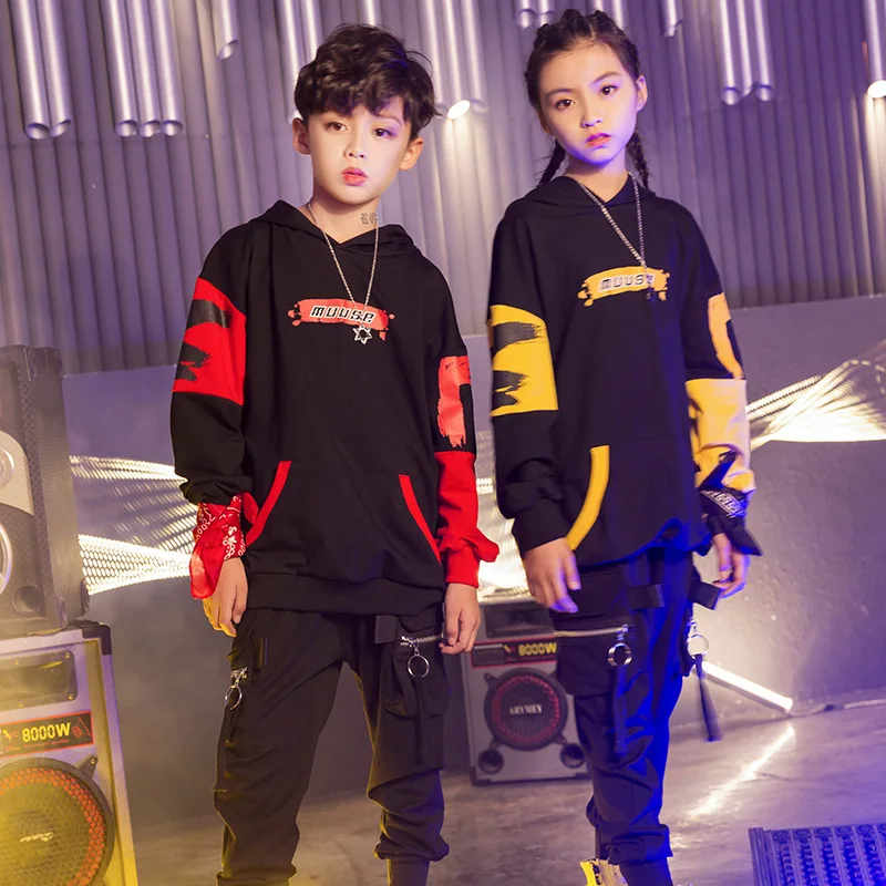 New High Quality 2019 Boys Wear Street Hip Hop Suit Autumn Children's Long-sleeved Sweater Large Dance Costume |