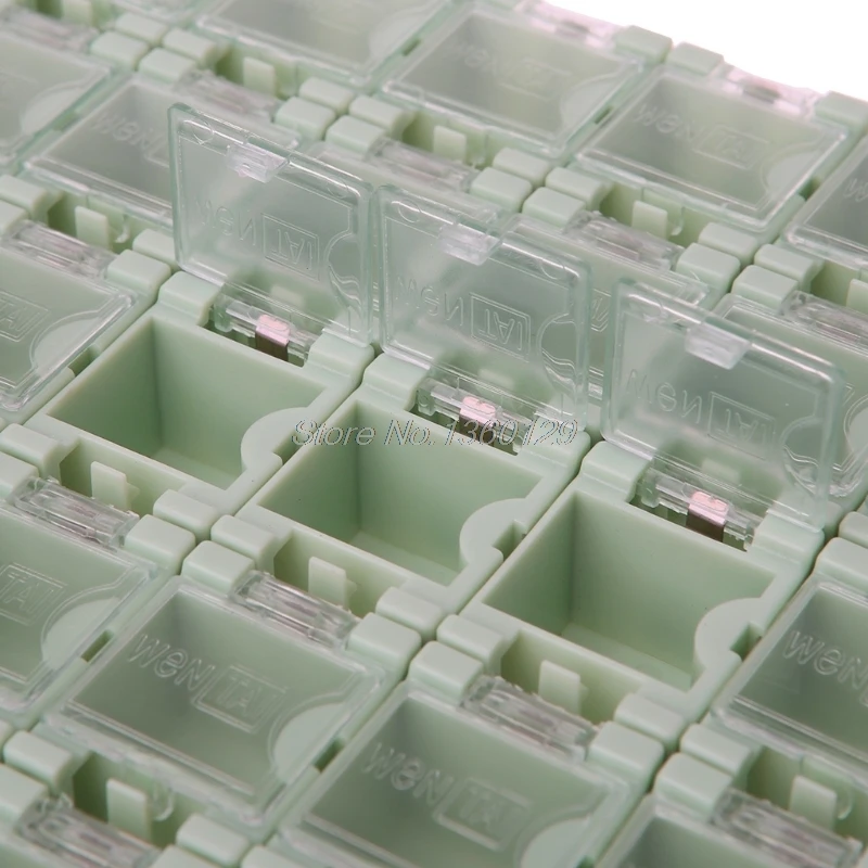 50 unids/set SMD SMT componente electrónico contenedor Mini cajas de almacenamiento kit 50 unids/set SMD SMT componente electrónico contenedor Mini cajas de almacenamiento kit