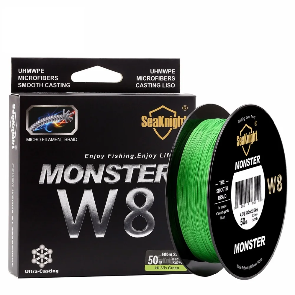 SeaKnight W8 Braided Fishing Line 500M 8 Strands Wire Carp Fishing 15 20 30 40 50 80 100LB PE Multifilament Line