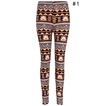

Women Floral Printing Elastic Leggings Stretch Pencil Pants Winter Autumn Women Floral Printing Leggings
