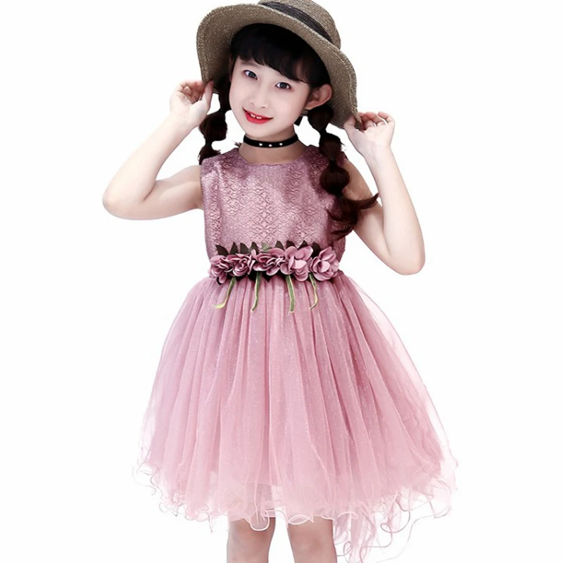 

Girl Dress Kids Children Dress Girls sleeveless Princess dress Girl 110-160cm outfit Clothes 2019 New fashion princess summer
