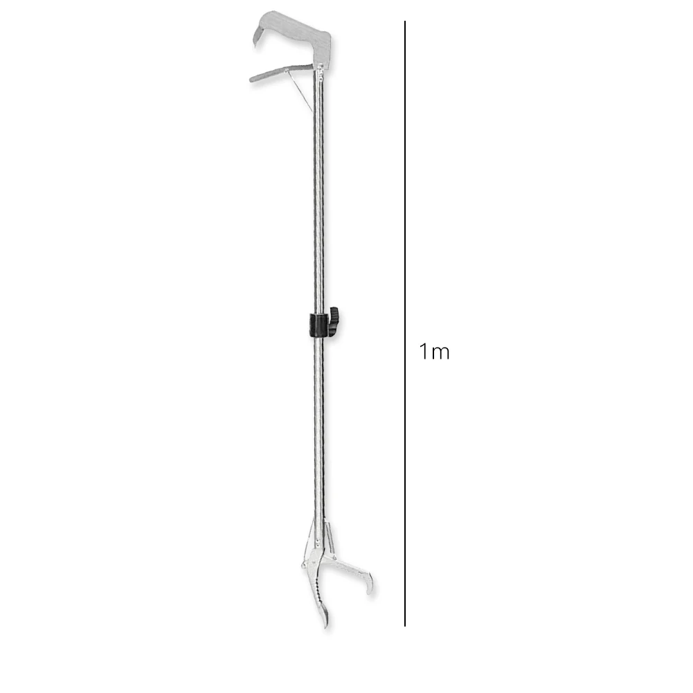 Inoxidável Cobra Alicate Dobrável Tong Vara Grabber Catcher Caça Ferramenta Aço 15 Aço inoxidável cobra alicate dobrável tong vara