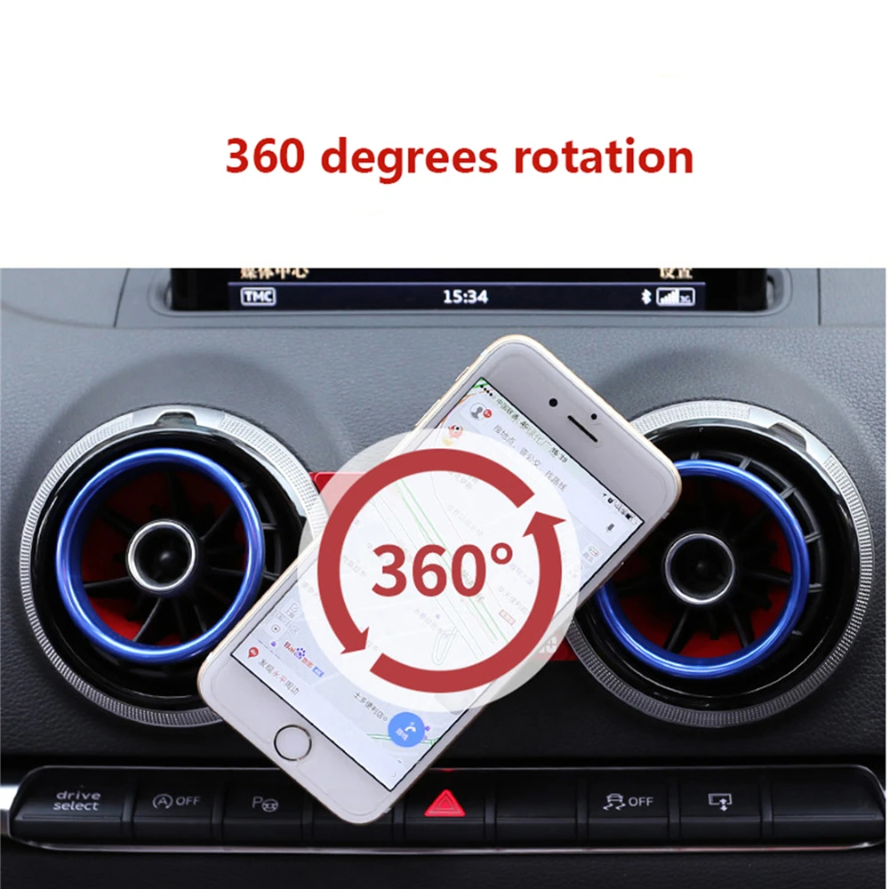 Gravity автомобилей Air Vent держатель телефона для Audi A3 S3 выше 2014 Универсальный мобильный телефон автомобильное gps кронштейн Стенд вращение на 360 ... Gravity автомобилей Air Vent держатель телефона для Audi A3 S3 выше 2014 Универсальный мобильный телефон автомобильное gps кронштейн Стенд вращение на 360 ...