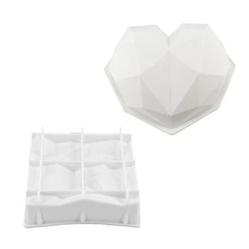 

Lucky Bag Silicone Baking Mould DIY Muffin Mousse Dessert Cake Pastry Tools Heart Diamond Design