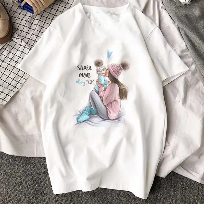 

2019 New Arrival Korean Fashion Clothing T Shirt Tee Shirt Super Mom Female T-shirt Mother's Harajuku Kawaii White Tshirt Women