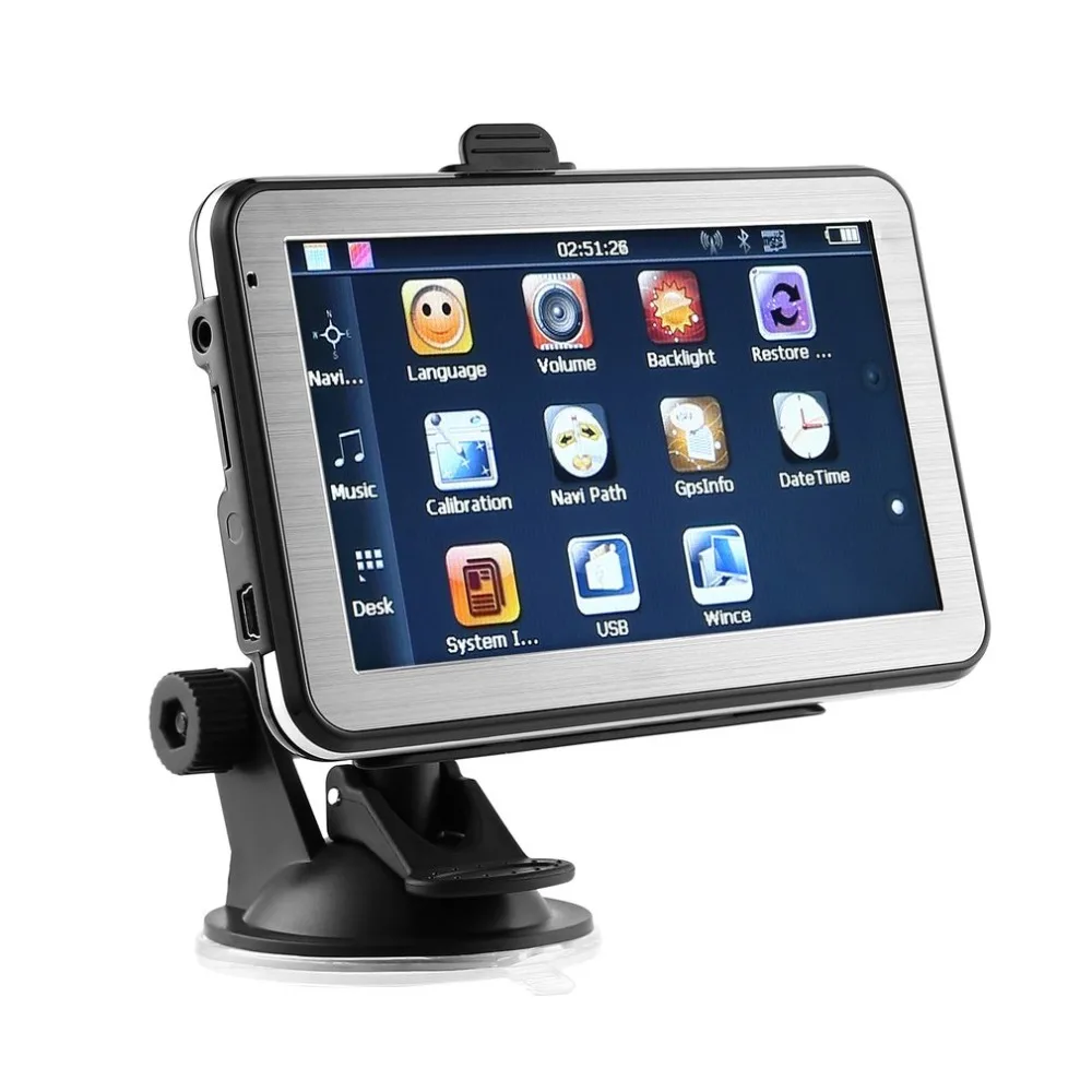 

886 560 HD Car Truck GPS Navigation 256M+8GB Reversing Camera Touchscreen FM Navigator Accurately Position Black