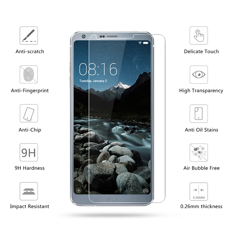 2.5D 0,26 мм 9H Премиум Закаленное стекло для LG G6 5,7 дюймов протектор экрана закаленное защитное стекло для LG G6 стекло