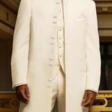 Индивидуальный заказ смокинг жениха 2 Цвет жениха отворот китайского стиля Свадебные/ужин Костюмы Best Man жениха(пиджак+ штаны+ галстук+ жилет) B172