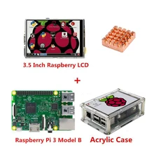 Raspberry Pi 3 Model B Board + 3.5 TFT Raspberry Pi3 LCD Touch Screen Display with Stylus + Acrylic Case + Heat sinks kit