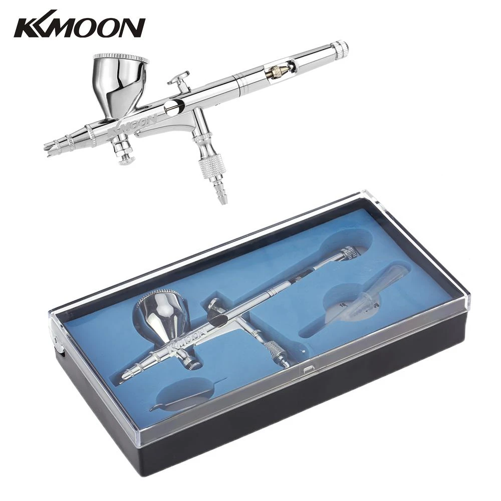 KKmoon 0.2mm 9cc Gravity Feed Dual Action Airbrush Set for Art Painting Tattoo Manicure Paint Hobby Spray Model Nail Tool low temp glue gun