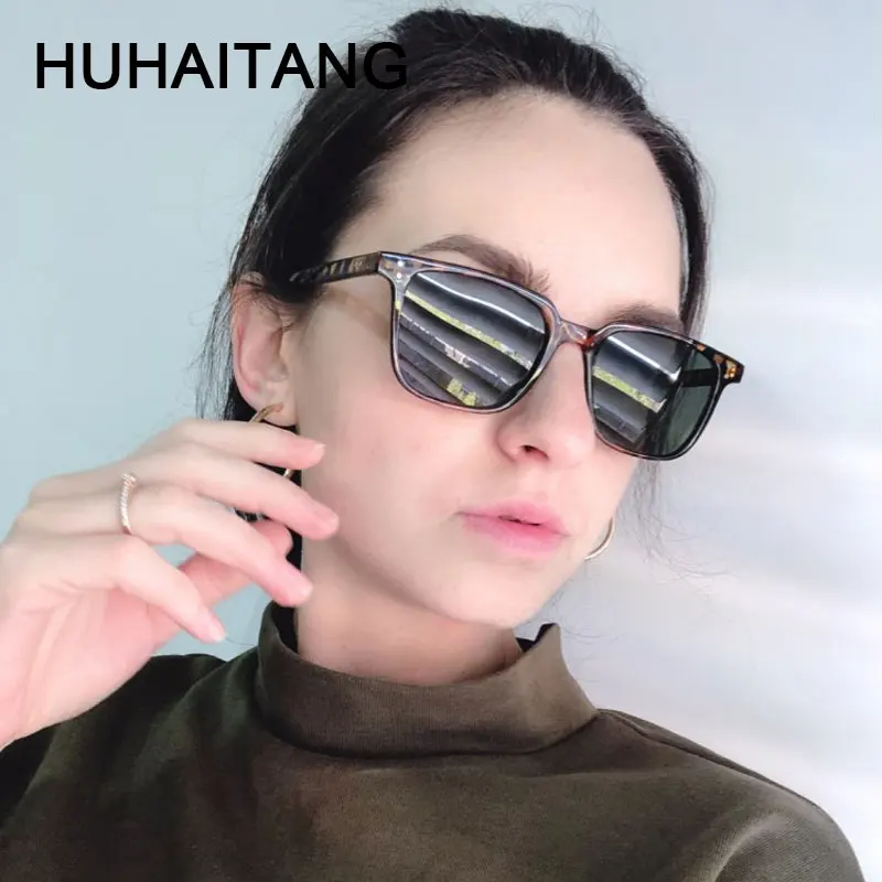 HUHAITANG Роскошные авиационные Квадратные Солнцезащитные очки Мужские брендовые