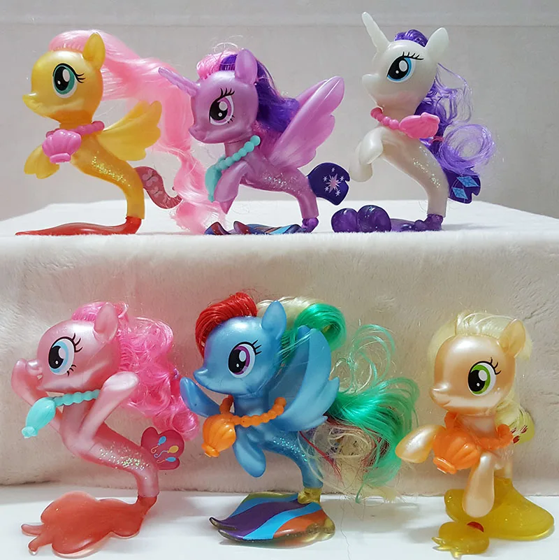 New 6pcs/set 12cm Princess Ponies Skystar Twilight Sparkle Celestia Rainbow Dash Horse Fish Collectors Action Figure | Игрушки и хобби