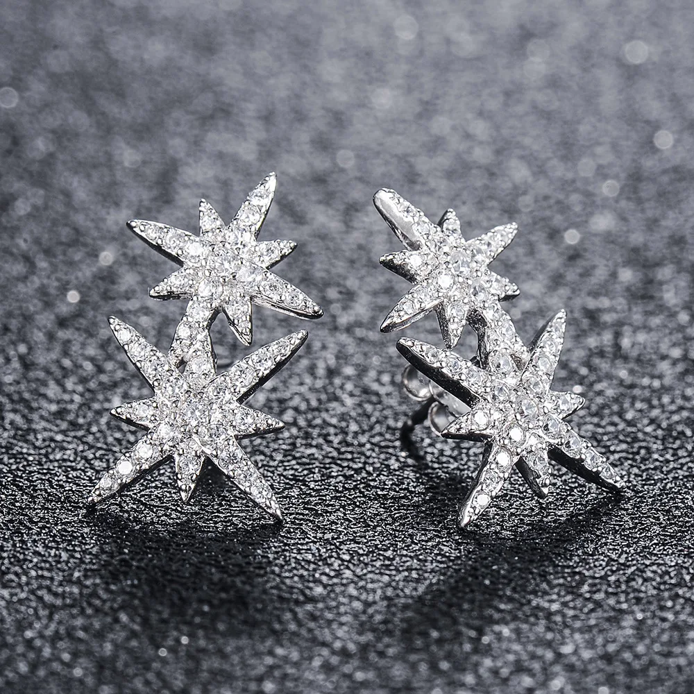 12 стилей 925 пробы серебряные серьги морская звезда цветок серьги для женщин Свадебная вечеринка ювелирные изделия