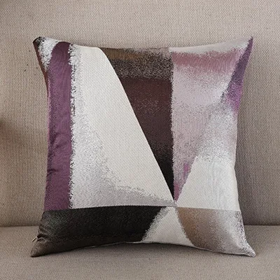 Junwell, полиэфирная жаккардовая подушка, подушка для дивана, офиса, спины, плетеная подушка, Coussin Cojines, декоративная, 45x45 см, квадратная - Цвет: Purple
