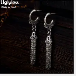 Uglyless 100% настоящие 925 Серебряные Висячие серьги для женщин Летний стиль мульти серьги-кольца клубника кварцевые шарики ювелирные изделия