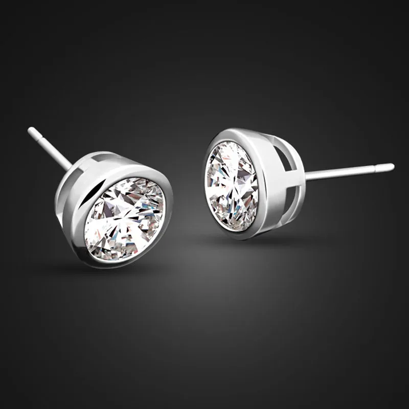 

New arrive geometry earrings women Shining exquisite zircon erring Lovely girl jewelry gifts Not allergic 925 Sterling Silver