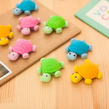

vivid Little turtle simulation animal rubber eraser trolltech creative stationery 10 pcs/lot random colorb pupil children eraser