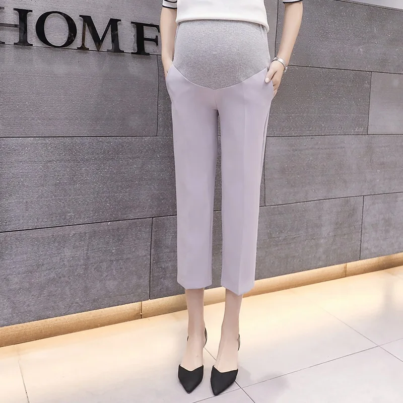 

New maternity pants spring and summer trousers straight spring and summer wear pants suit pants cropped pants pregnancy