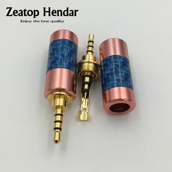 

10Pcs Light Weight Carbon Fiber Shell 2.5mm 4Pole Stereo Male Plug Solder DIY Connector for 6MM Headphone Speaker Cable Adapter