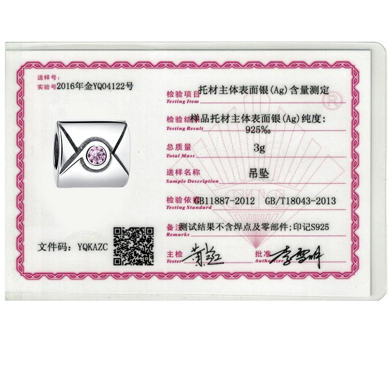 ELESHE European Pink CZ Crystal Envelope Postcard Charm Bead fit Original ELESHE Charms Bracelet Necklace DIY Wholesale Jewelry