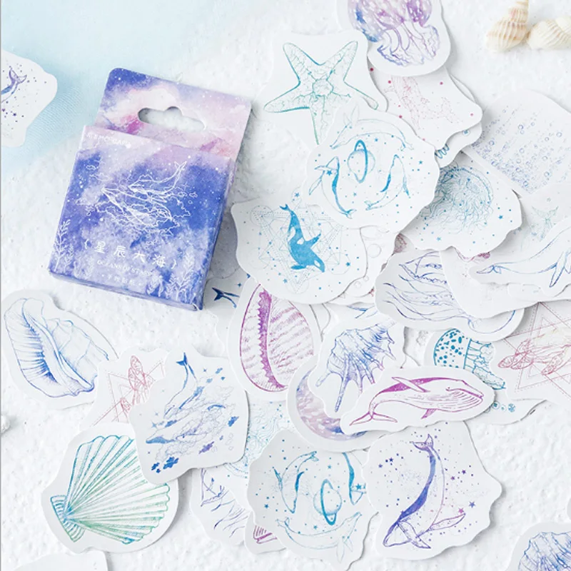

46 pcs/box Cute Marine animals Decorative Sticker Adhesive Stickers DIY Decoration Diary Scrapbooking Stationery School Supplies