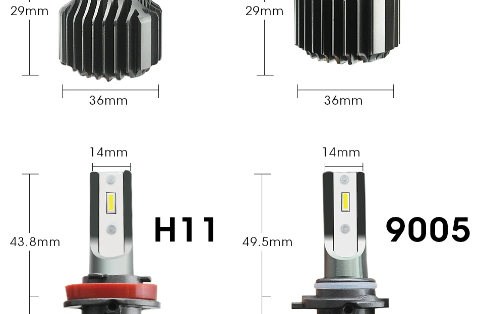 Тонкий H7 светодиодный H4 9012 HIR2 H3 H1 9006 9005 светодиодный H11 диодные лампы для автомобилей передняя противотуманная фара Авто 12V 6000K белый без вентилятора охлаждения nebbia