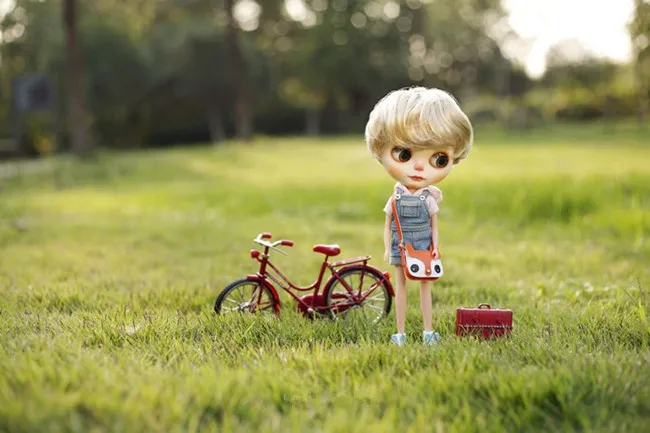 1 шт. 1/6 миниатюрный велосипед для кукольного домика с сумкой, кукольный велосипед для Blyth, Pullip, azone, куклы-Барби, BJD