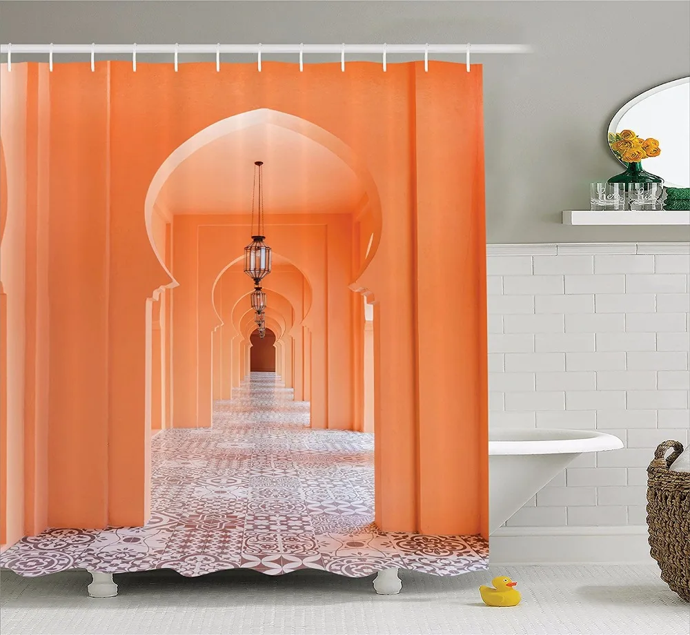 Haute Qualité Arts Rideaux de Douche Style Marocain Passerelle Avec
