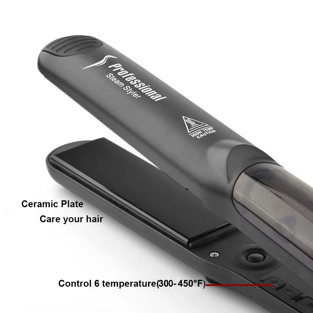 Madami Professional Steam Hair Straightener Iron Argan Oil Treatment 450F Steam Pod Tourmaline Ceramic Hair Care Styling Tool (1)