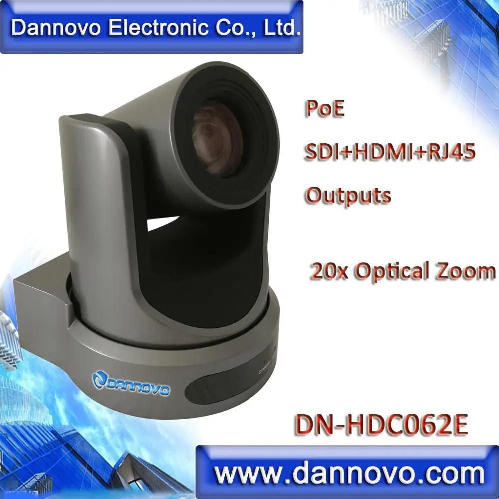 DANNOVO PoE HD потоковая камера 20x зум с SDI, Выходы HDMI, поддержка аудио, ONVIF(DN-HDC062E