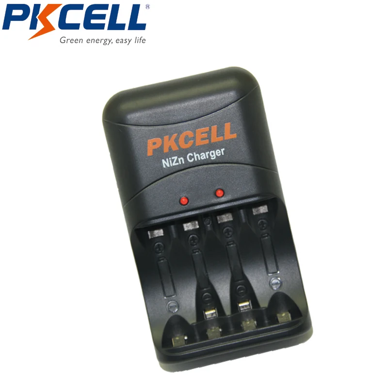 Günstige 4Pcs PKCELL AA 1,6 V NI ZN Akku 2250mWh zu 2500mWh AA batterien verpackt mit Ni Zn Batterie ladegerät EU Us stecker