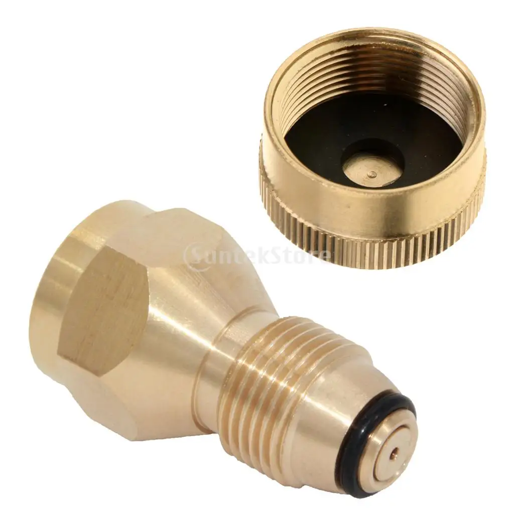 5x Brass Screw Caps Covers For 1 LB Propane Bottle Cylinder Refill Leak Protect