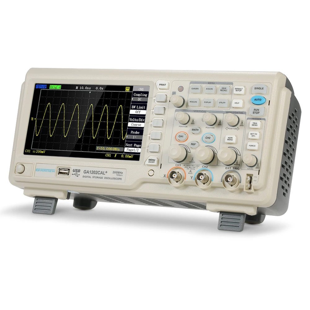 2CH 200 МГц цифровой осциллограф Сфера Метр 8-битный логический анализатор 1GSa/s частота дискретизации GA1202CAL+ 232/USB осциллограф