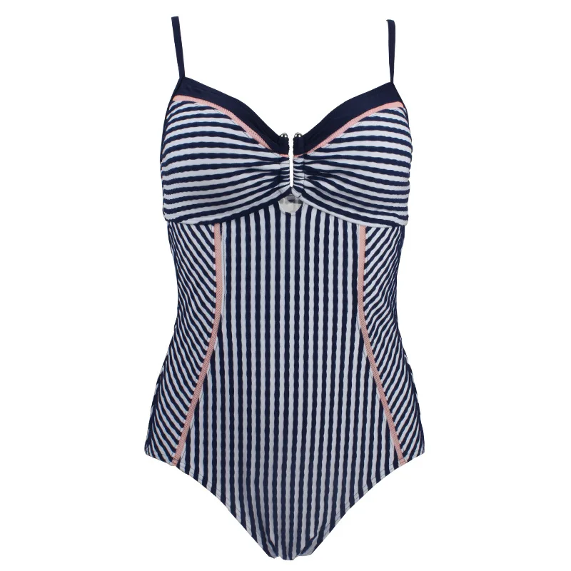 New Swimsuit sexy Back Button Style Stripe For Sexy Women |