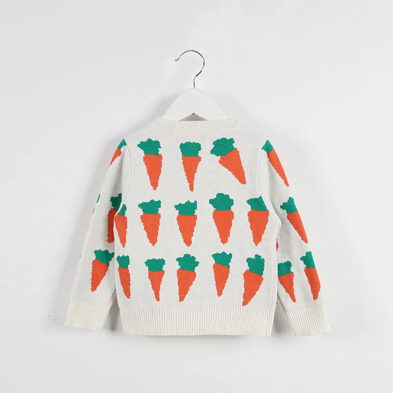 Куртка для малышей Детская одежда вязаный свитер осенний кардиган с круглым вырезом и длинными рукавами цвета радуги, свитер для девочек