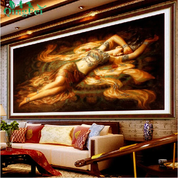 

155*90cm Needlework,DIY Cross stitch, Embroidery kit,Sleep Beauty Fairy Girl Godness print pattern Counted Cross-Stitch kits