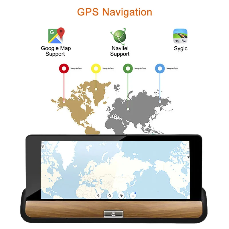 HGDO 6,8" ips Dash камера FHD 1080P Android 3g Автомобильный видеорегистратор gps навигация Bluetooth двойной объектив Автомобильный видеорегистратор удаленный мониторинг