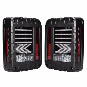 

US / EU Wrangler Tail Light For 2007-2017 Jeep Wrangler JK Black LED Rear Signal Reverse Tail Lights Brake Lamps