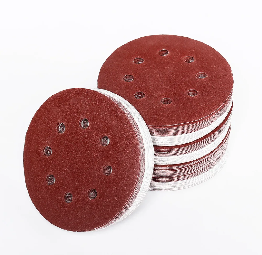 

30ps 125mm Round sandpaper Disk Sand Sheets with 8 Holes Grit 320/400/600/800/1000/1500 Hook Loop Sanding Disc for Sander Grits