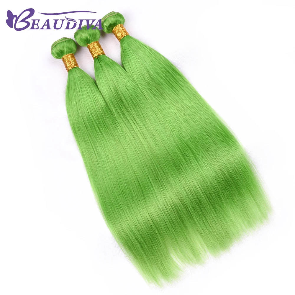 Lustiva человеческие волосы с закрытием с волосами младенца 4 шт бразильские прямые волосы с закрытием 4*4 Зеленые цветные бразильские волосы переплетать