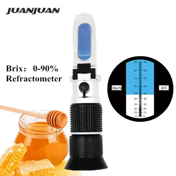 

0-90% Brix Handheld Refractometer ATC sugar Optical Instruments For fruit juice liquids content test meter 20%Off