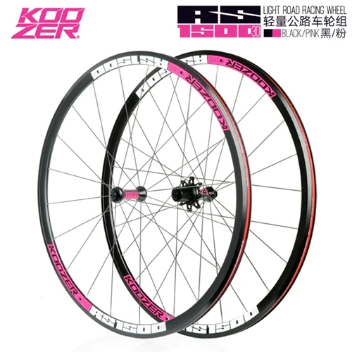 Koozer RS1500 колесо для шоссейного велосипеда, 2:1, прямая тяга, 4 подшипника, 6 Pawls, 72 клика, 700C, 21 мм, 30 мм, алюминиевое Велосипедное колесо из сплава, 20 H, 24H - Цвет: 30mm Pink Pair