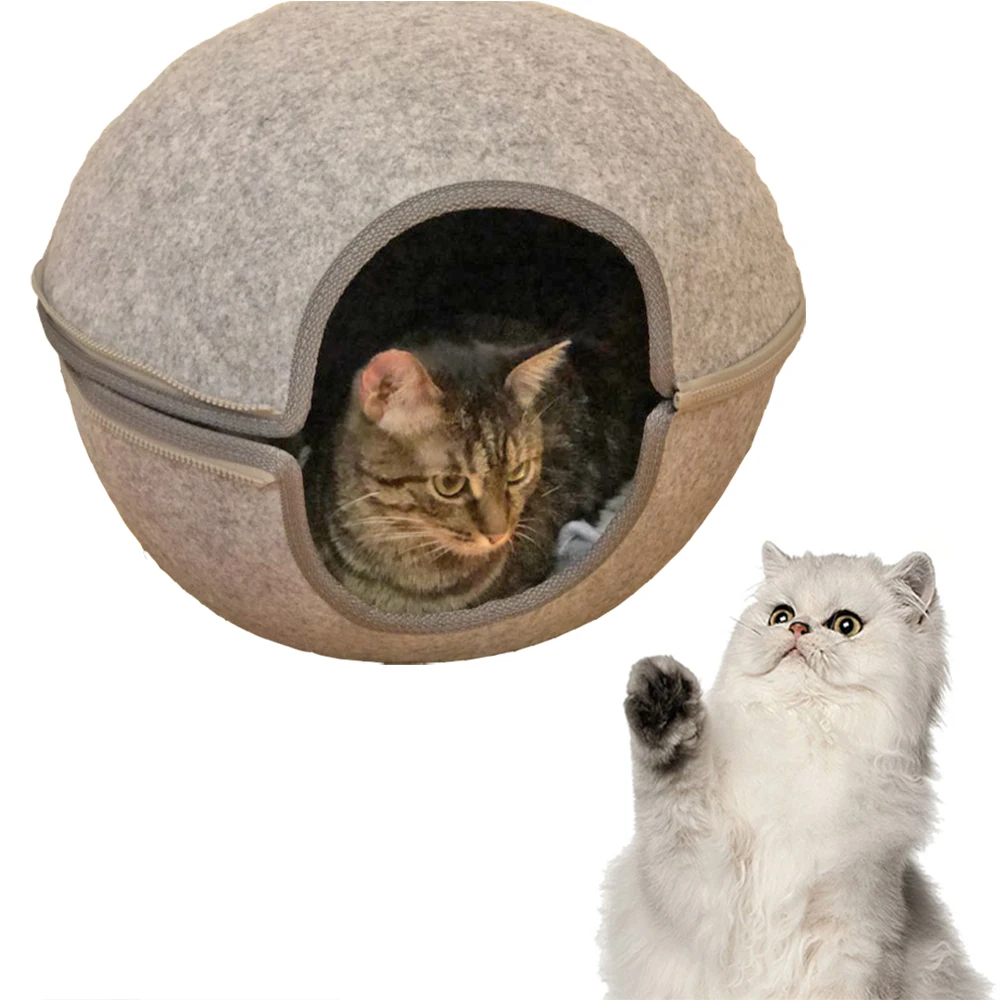 Egg Shape Dog Cat Bed Cat Sleeping Bag All Around Cat Nest With