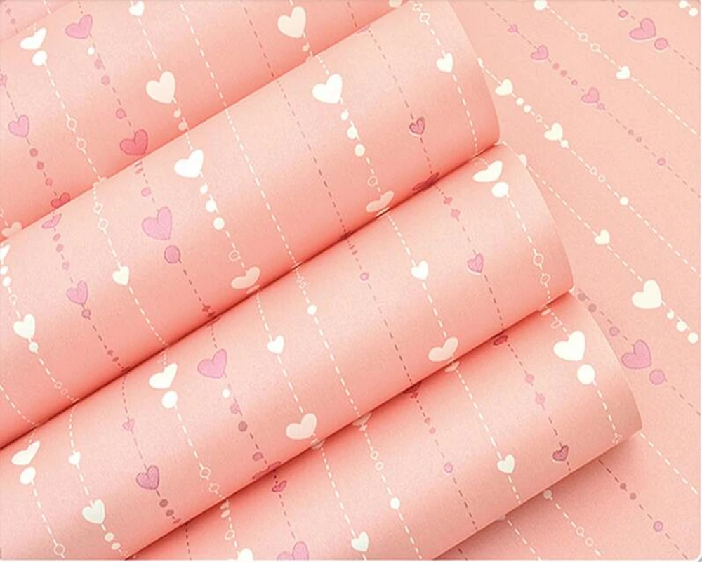 Beibehang Modern wallpaper child room stars pink, red, purple cute cartoon children bedroom warm wallpaper roll papel de parede
