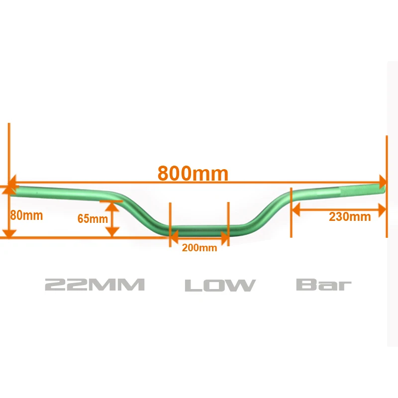 7/8 UNIVERSAL MOTORCYCLE LOW HANDLE BARS 22MM HANDLEBARS HANDLE TUBES with handlebar pad center rod DIRT BIKE PIT BIKE ATV DAX