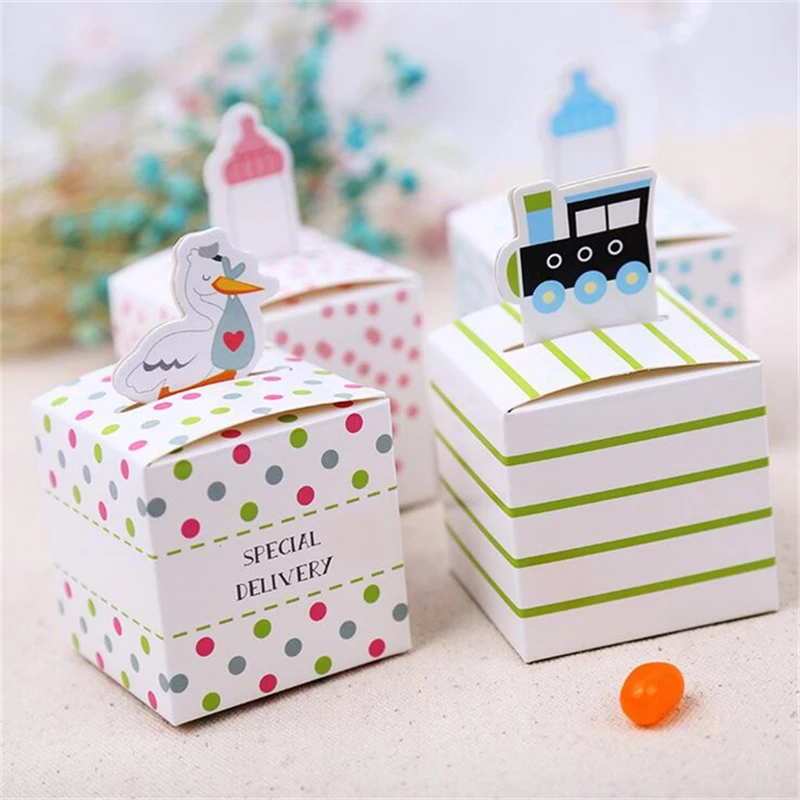 

50pcs/Lot Cartoon Train Baby Shower Candy Box Wedding Favors And Gifts Birthday Party Decorations Kids Supplies Bonbonniere