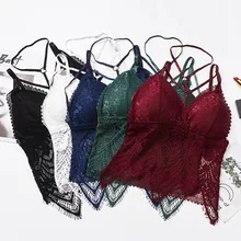 Летний женский сексуальный прозрачный кружевной лифчик, женский удобный бюстгальтер, корейский стиль, с подкладкой, облегающий грудь, кружевной топ