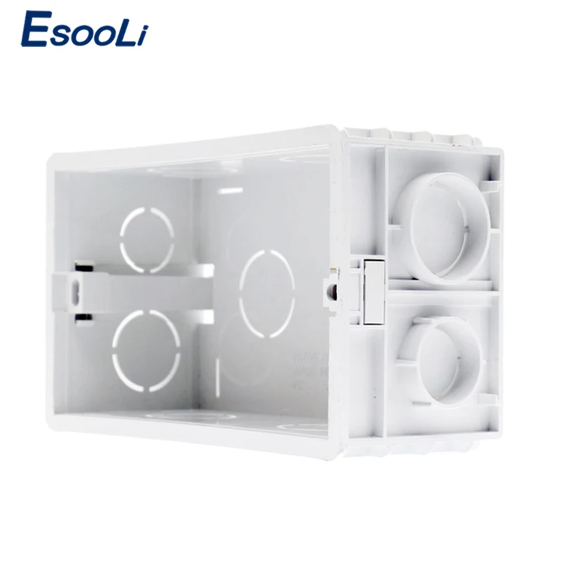 Mount Box Esooli настенная розетка стандарта ЕС+ женский ТВ-разъем с Интернет компьютерными данными RJ45 CAT5E разъем из нержавеющей стали матовая панель - Тип: Mount Box